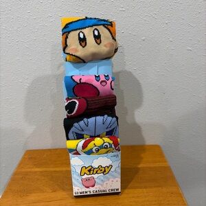 Kirby Cartoon Socks 5 Pair CREW SOCKS Men Sock Size 8-12 Nintendo NEW